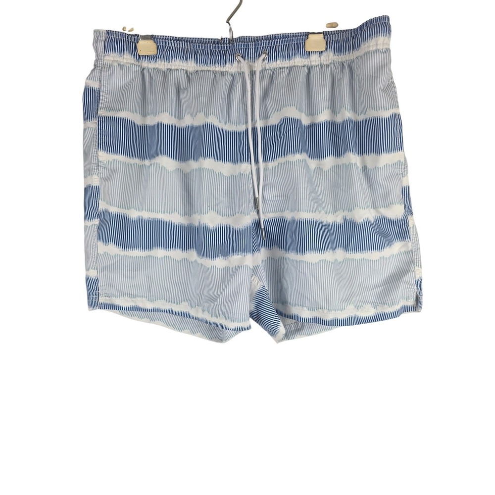 Lands End Swim Trunks XL 40/42 Mens Tie Dye Print Mesh Lined Pockets Beach Lake